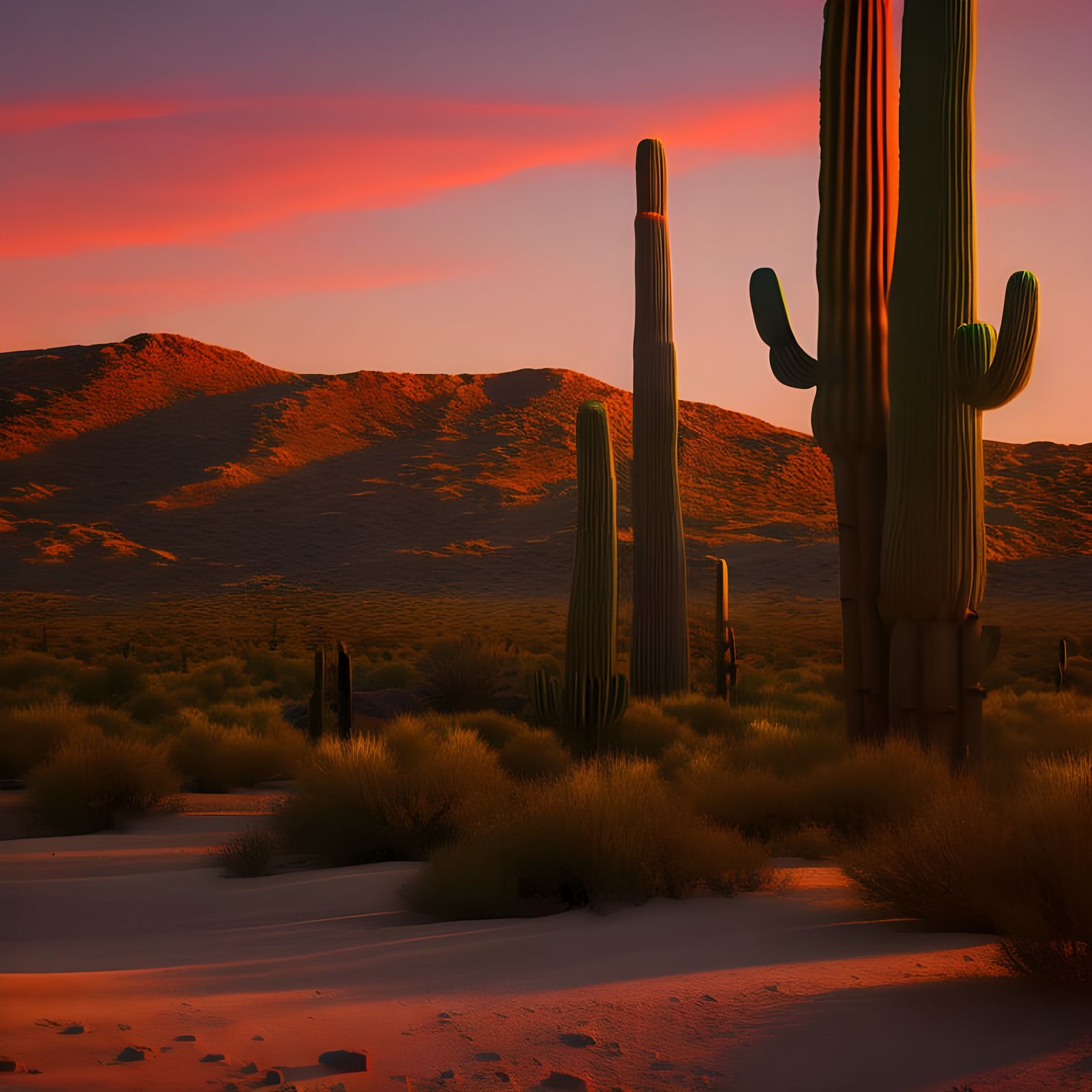Evening desert shadows