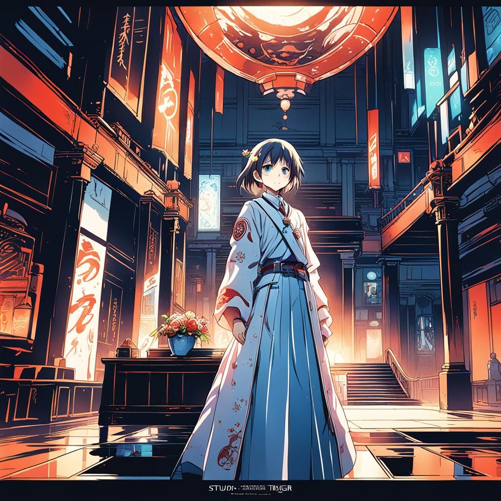 Cel-Shaded Anime Art in Studio Trigger Style