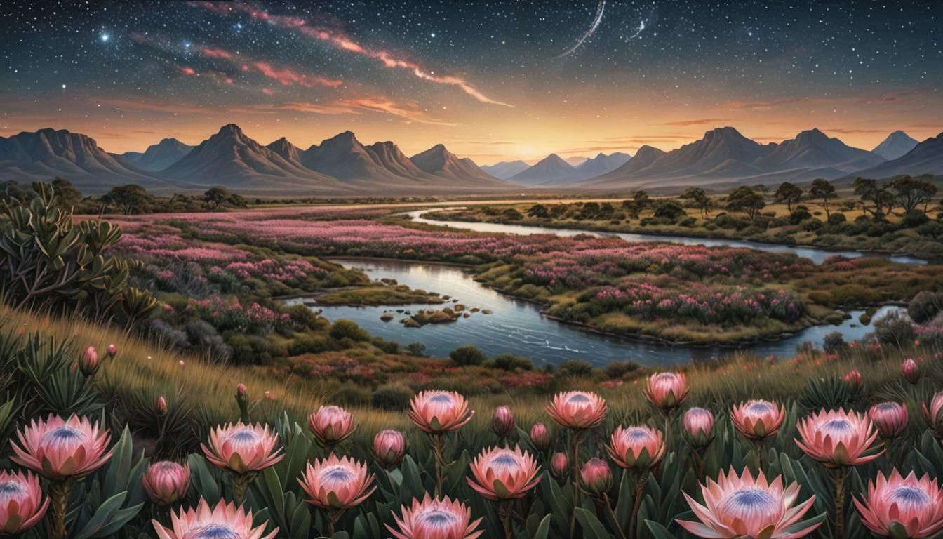 The Fynbos Protea Fields of South Africa  by @Rutherfords_Gold