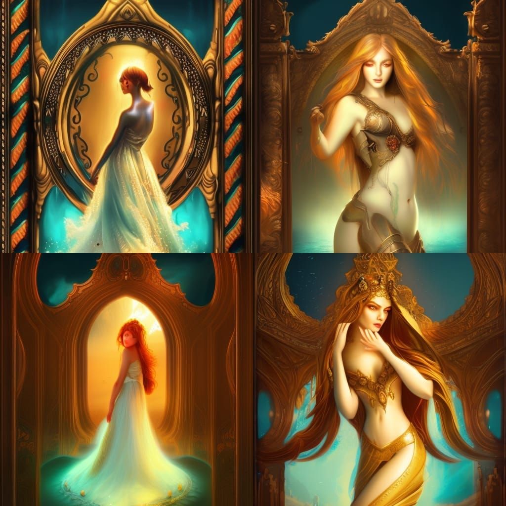 TIME GODDESS TRAPPED IN AN HOURGLASS FILLING WITH SAND