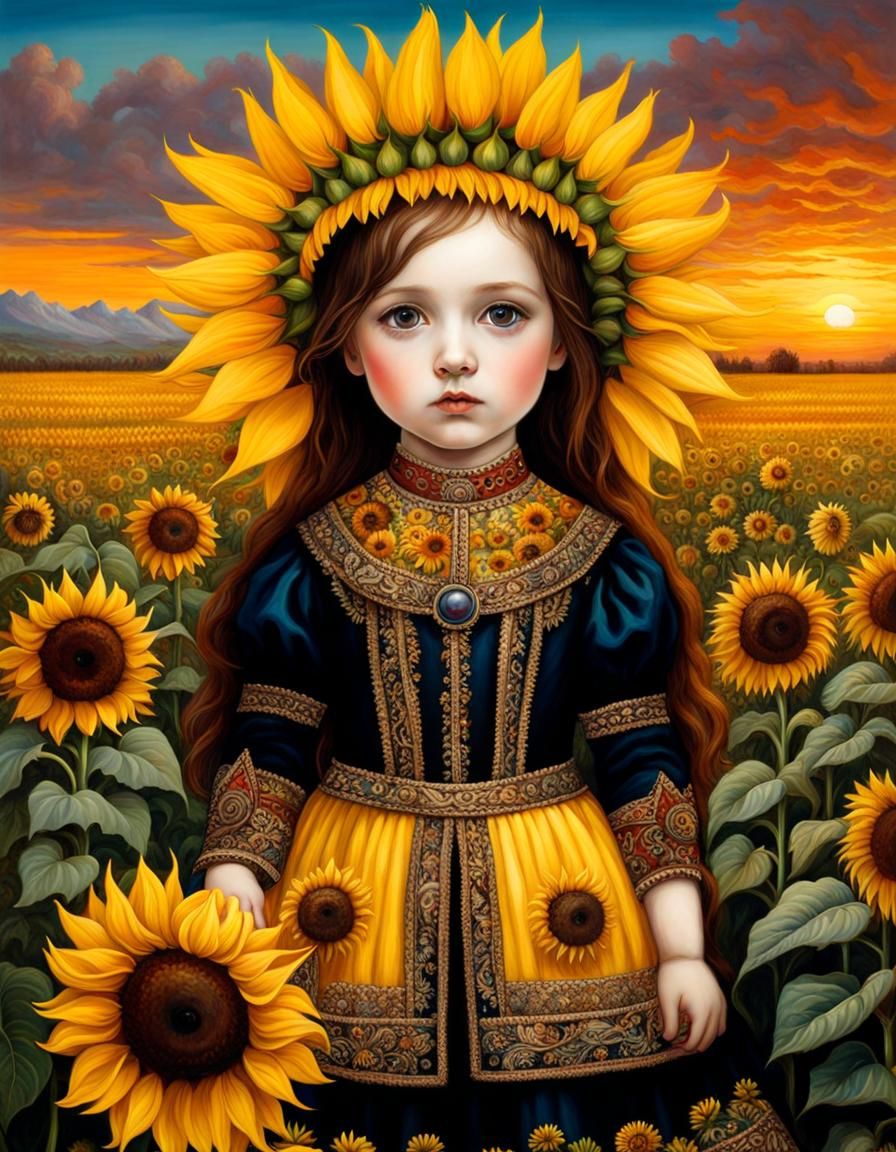 sunflower girl AI Generated Artwork NightCafe Creator