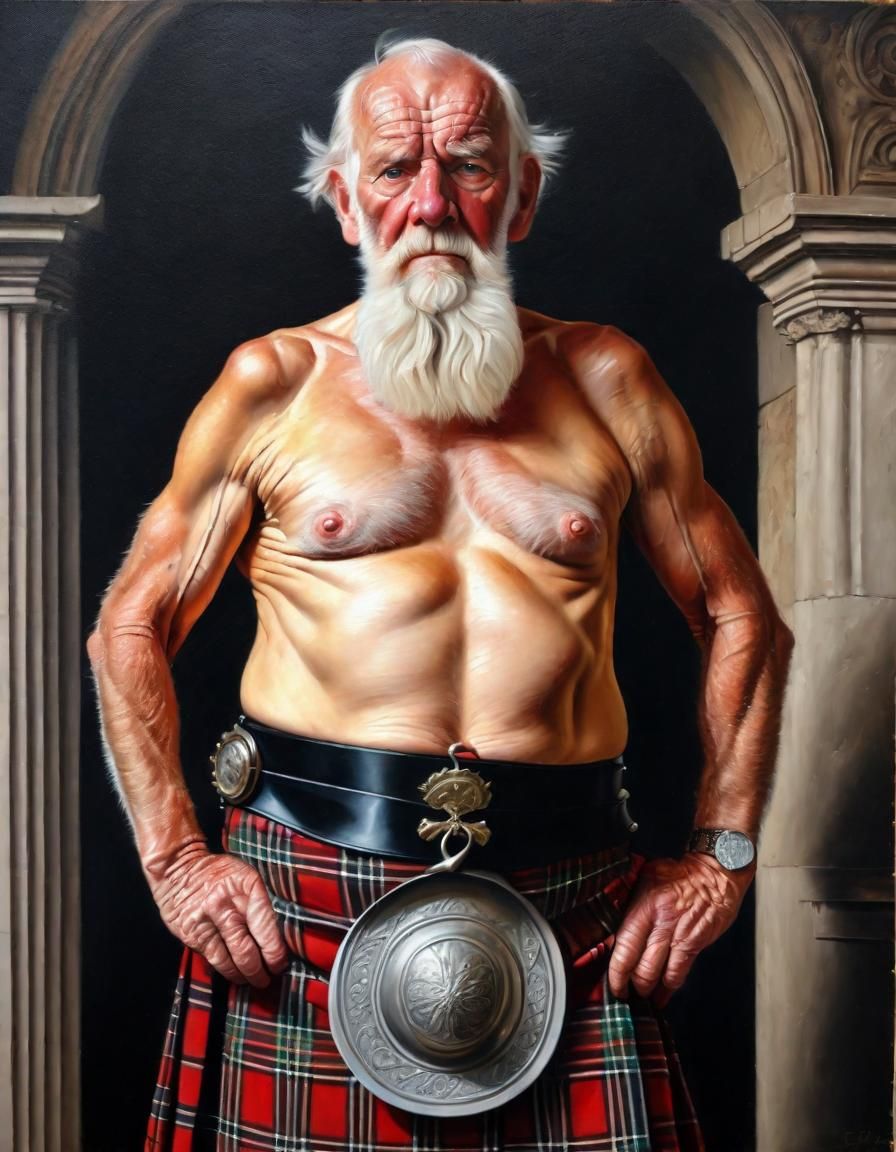 Shirtless Old Men Around The World: Scotland - AI Generated Artwork -  NightCafe Creator