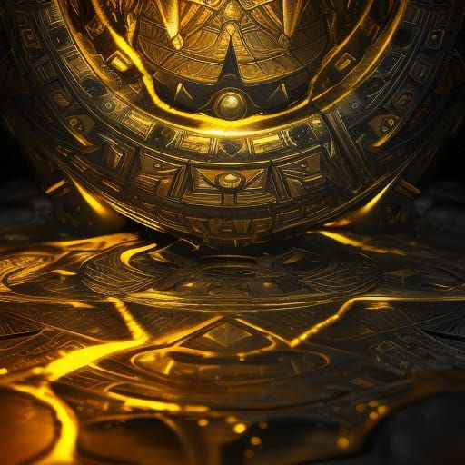 hyperdetaled creation, black and gold colors