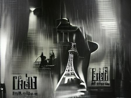 Eiffel Tower film noir poster art
