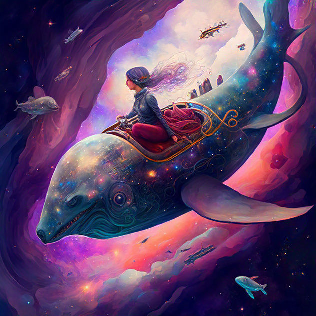 Riding Space Whale