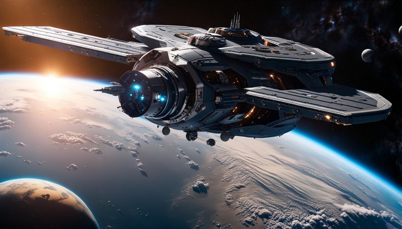 Sentinel Space station over Earth  by @Zinn Kromatografix