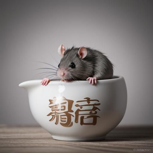 Rat Ceramic Vat in Surrealist Style