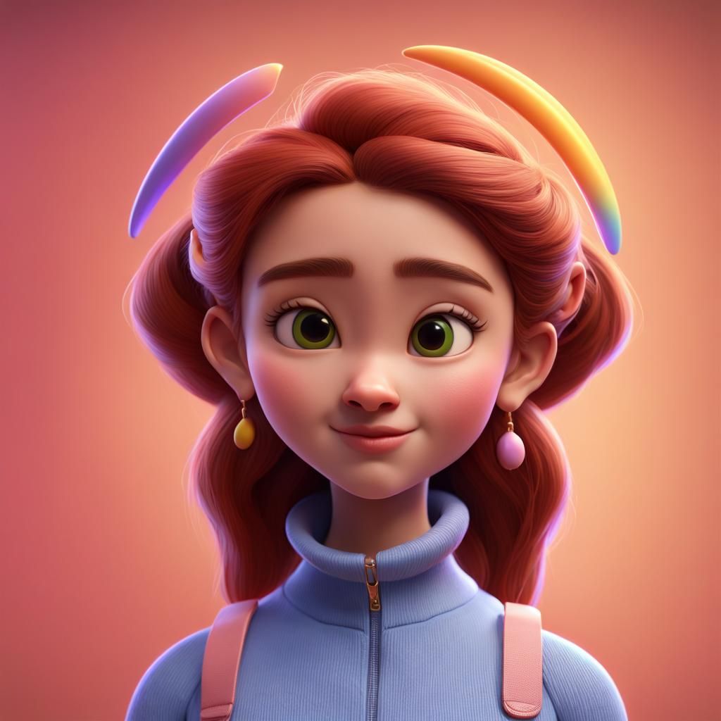 Create a character and featuring a small crescent moon on he...