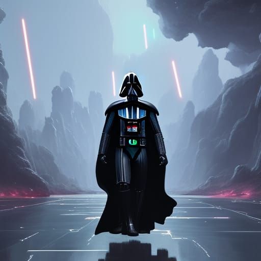 Darth Vader walking - AI Generated Artwork - NightCafe Creator