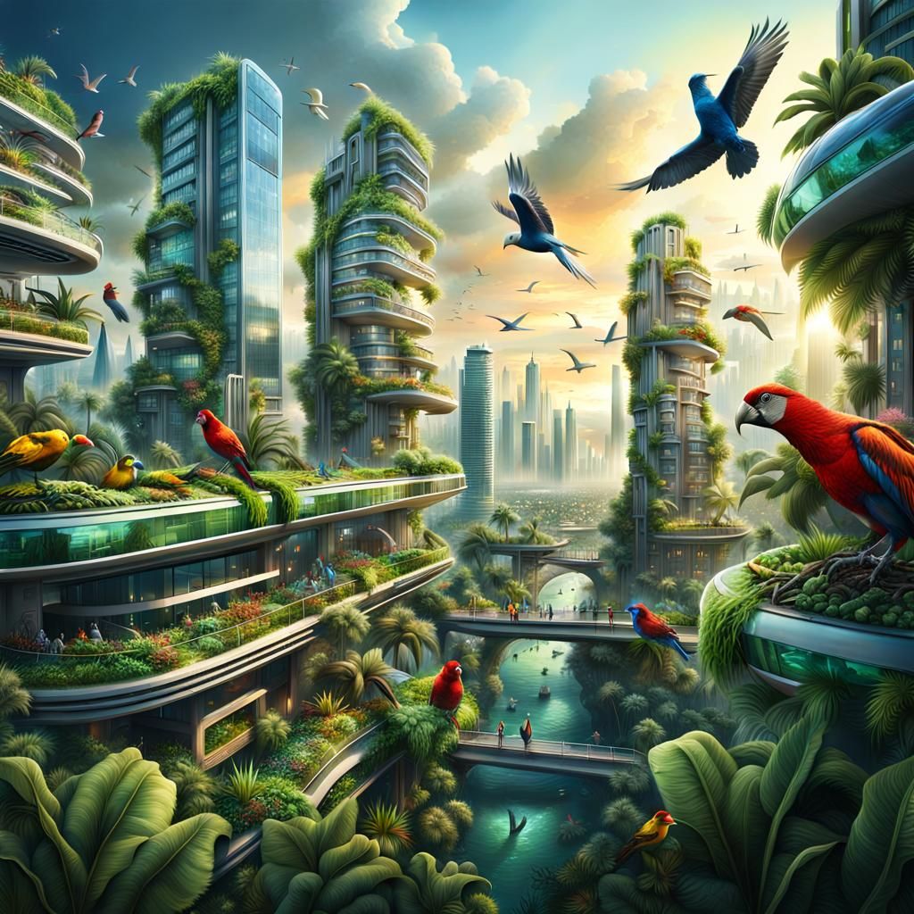 Let’s build green cities - AI Generated Artwork - NightCafe Creator