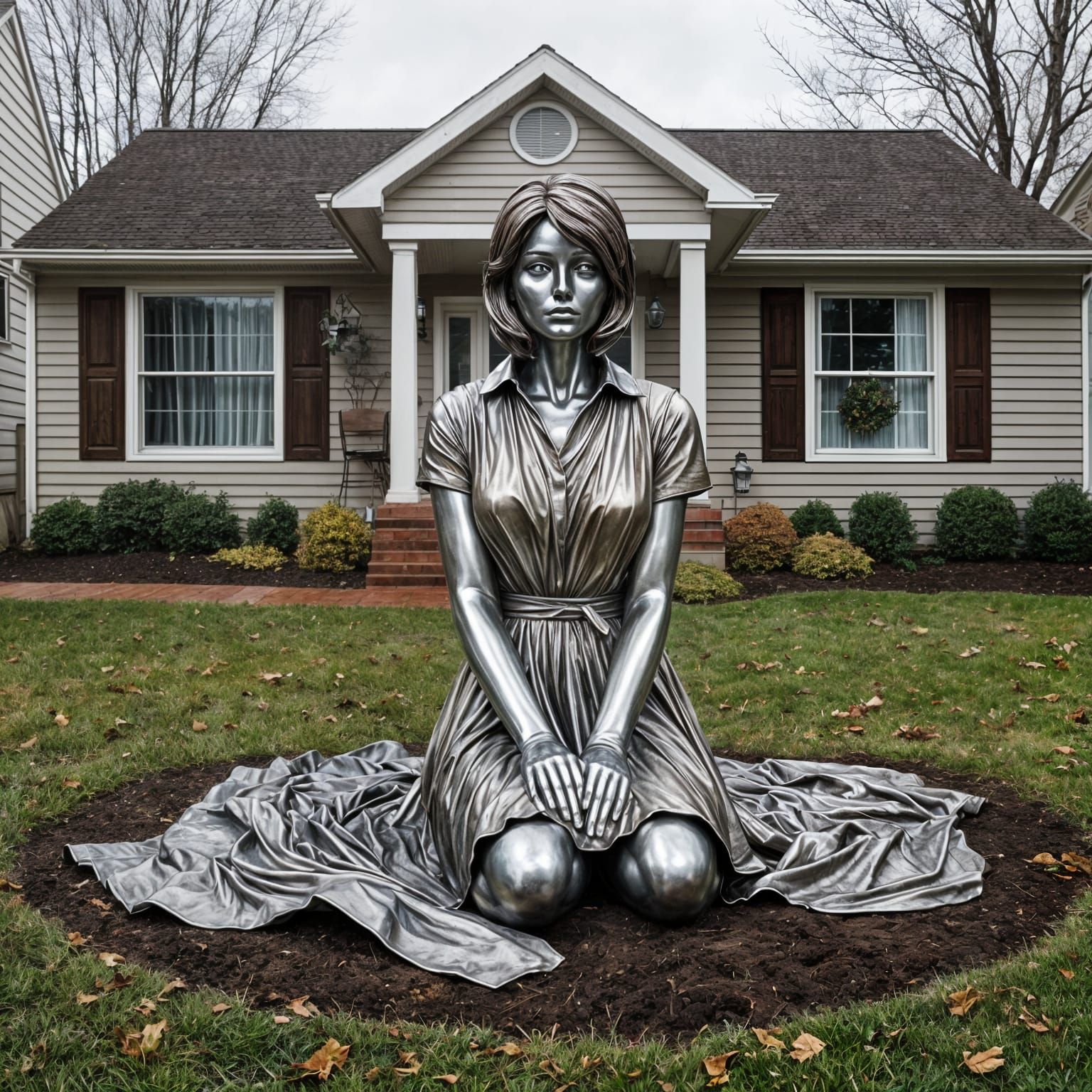 She was waiting at my front lawn.