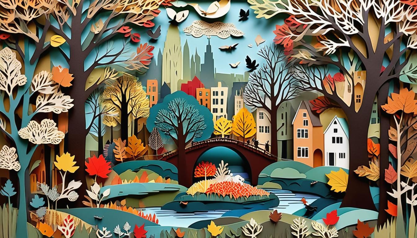 Autumn Small City Scape