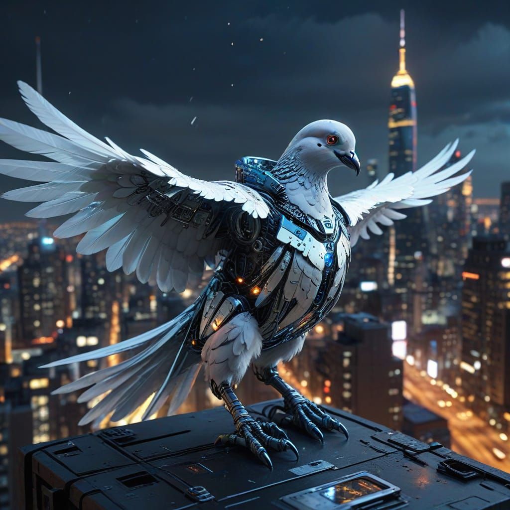 Cyborg Dove  by @James the Flame Sorcerer 