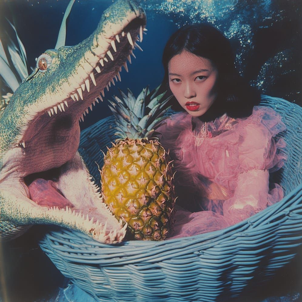 This Alligator Photobombed The Artsy Picture I Was Trying To Take With This Pineapple