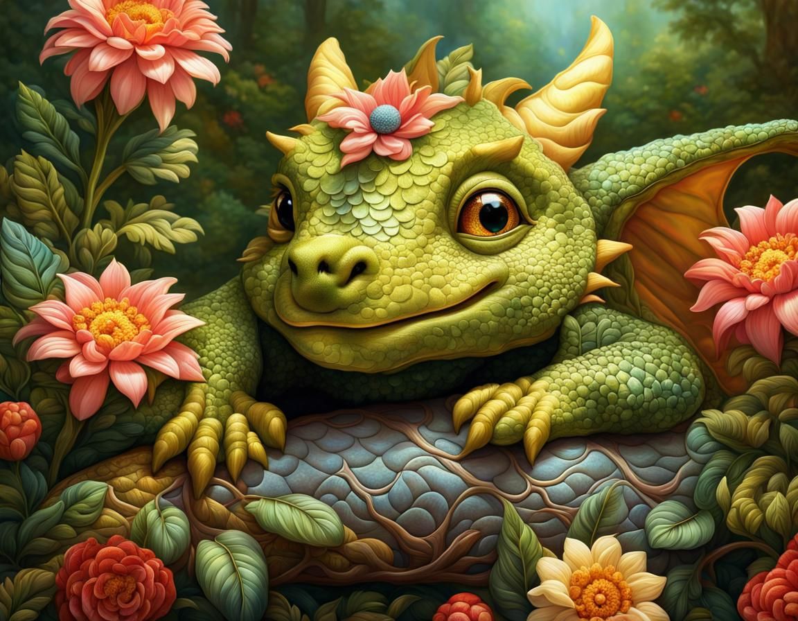 an adorable cute little dragon
