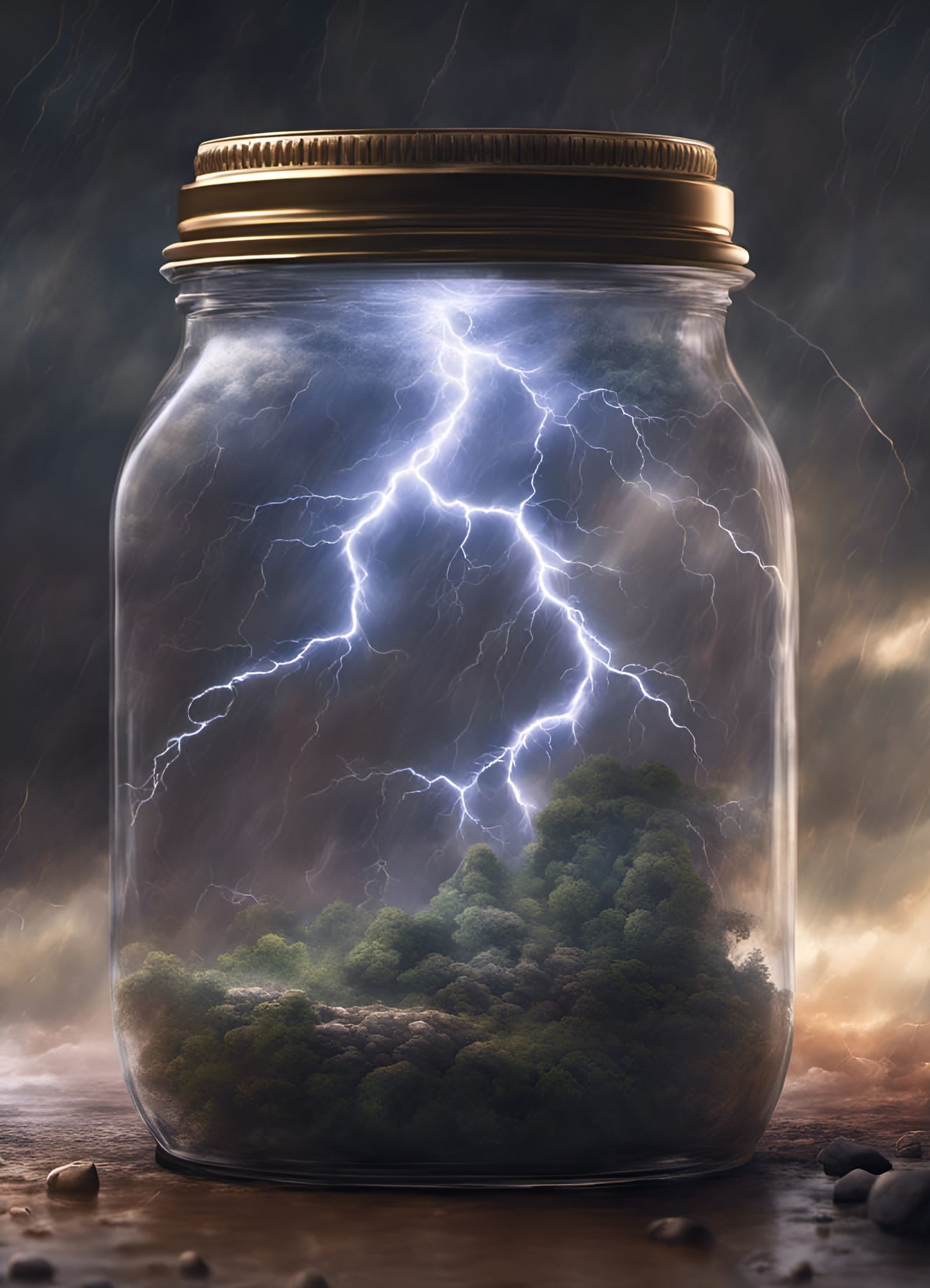 Storm in a Jar - AI Generated Artwork - NightCafe Creator