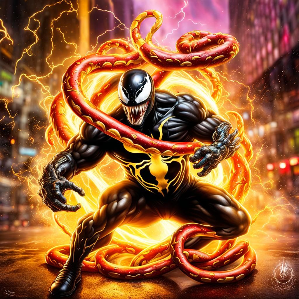 Venom vs ......??? Name the character 😜😆👍🏻 - AI Generated Artwork ...