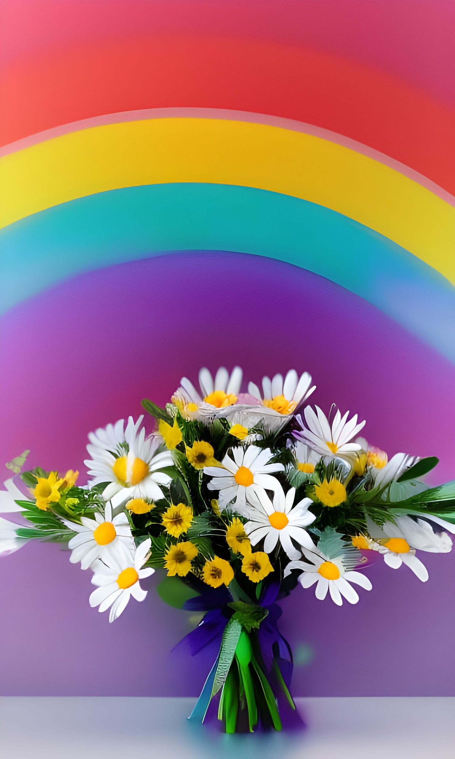 Rainbows and Daisies 7 AI Generated Artwork NightCafe Creator