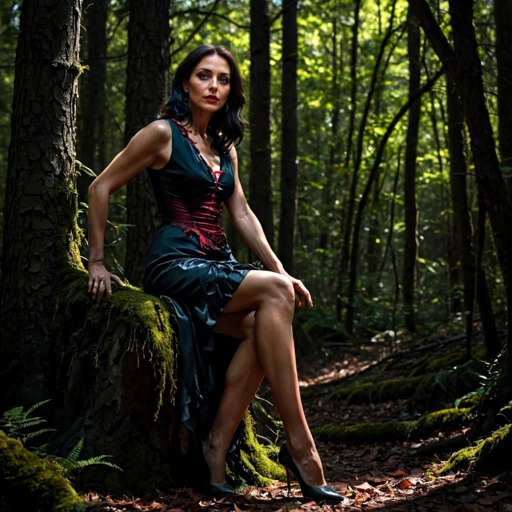 Surrealistic Forest Goddess in Mystical Realism Style