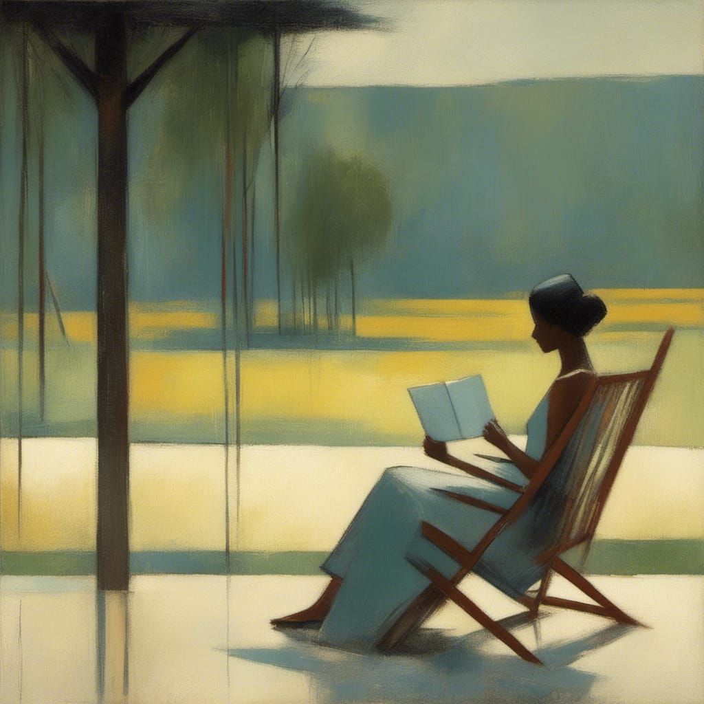 Woman relaxing in the patio