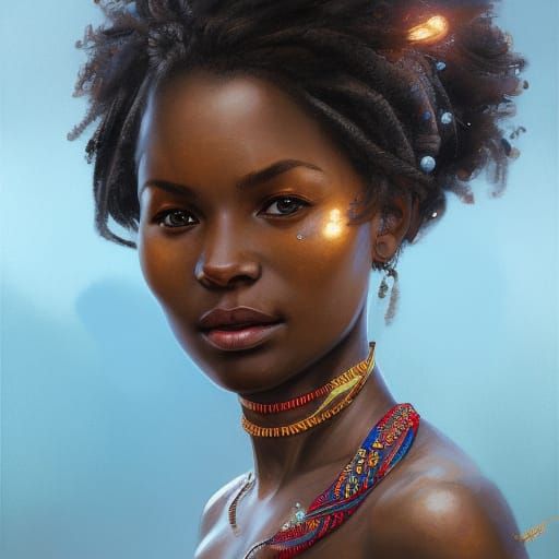 African queen with petite smile