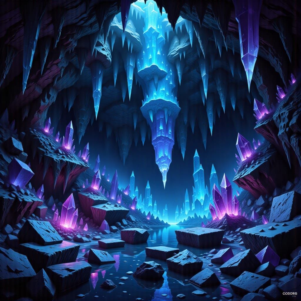Gemstone cavern. <lora:Dragon lair:1.0>