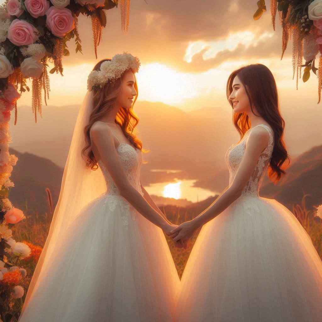 A lesbian couple getting married 🏳️‍🌈