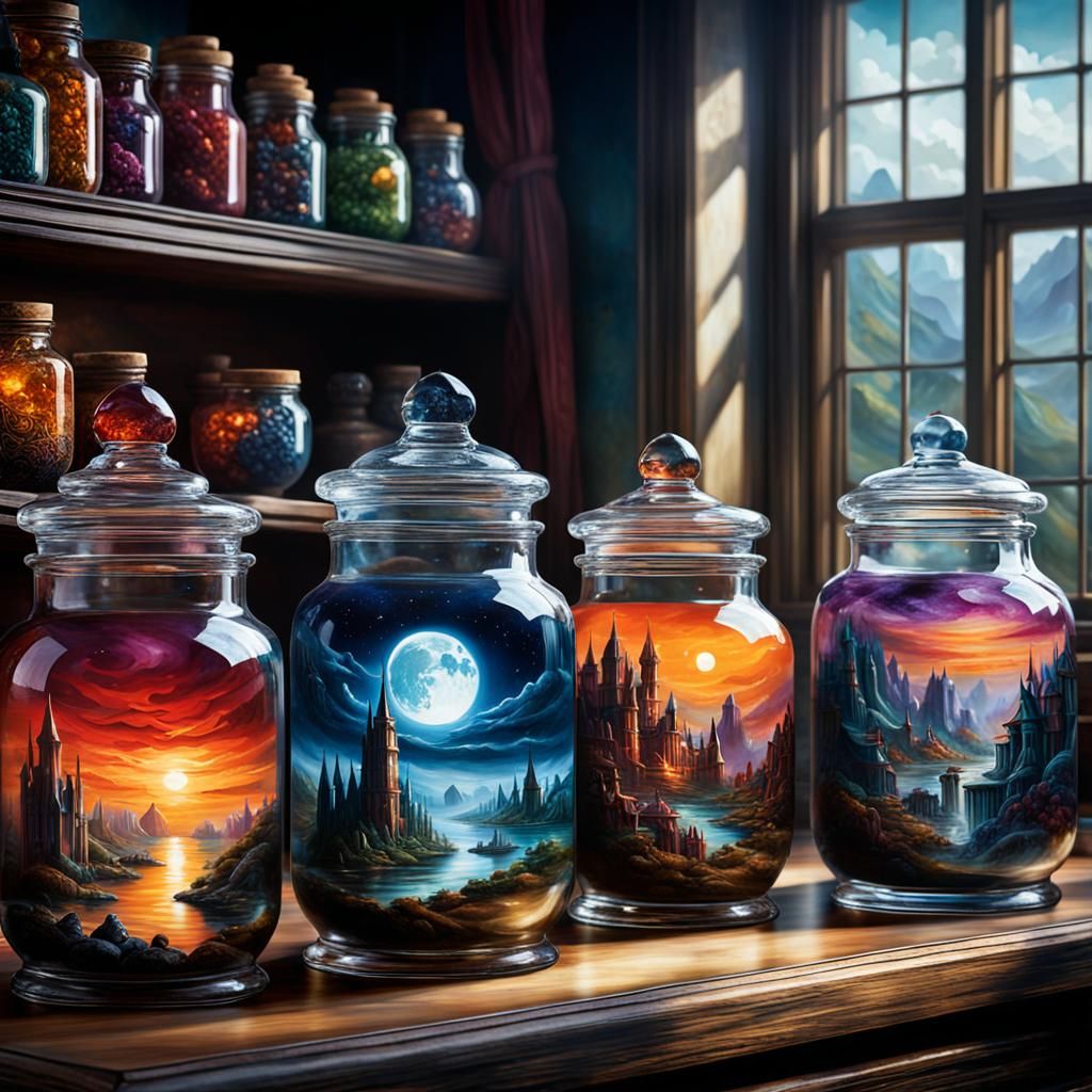 Jars of Imagination  by @Shywolf