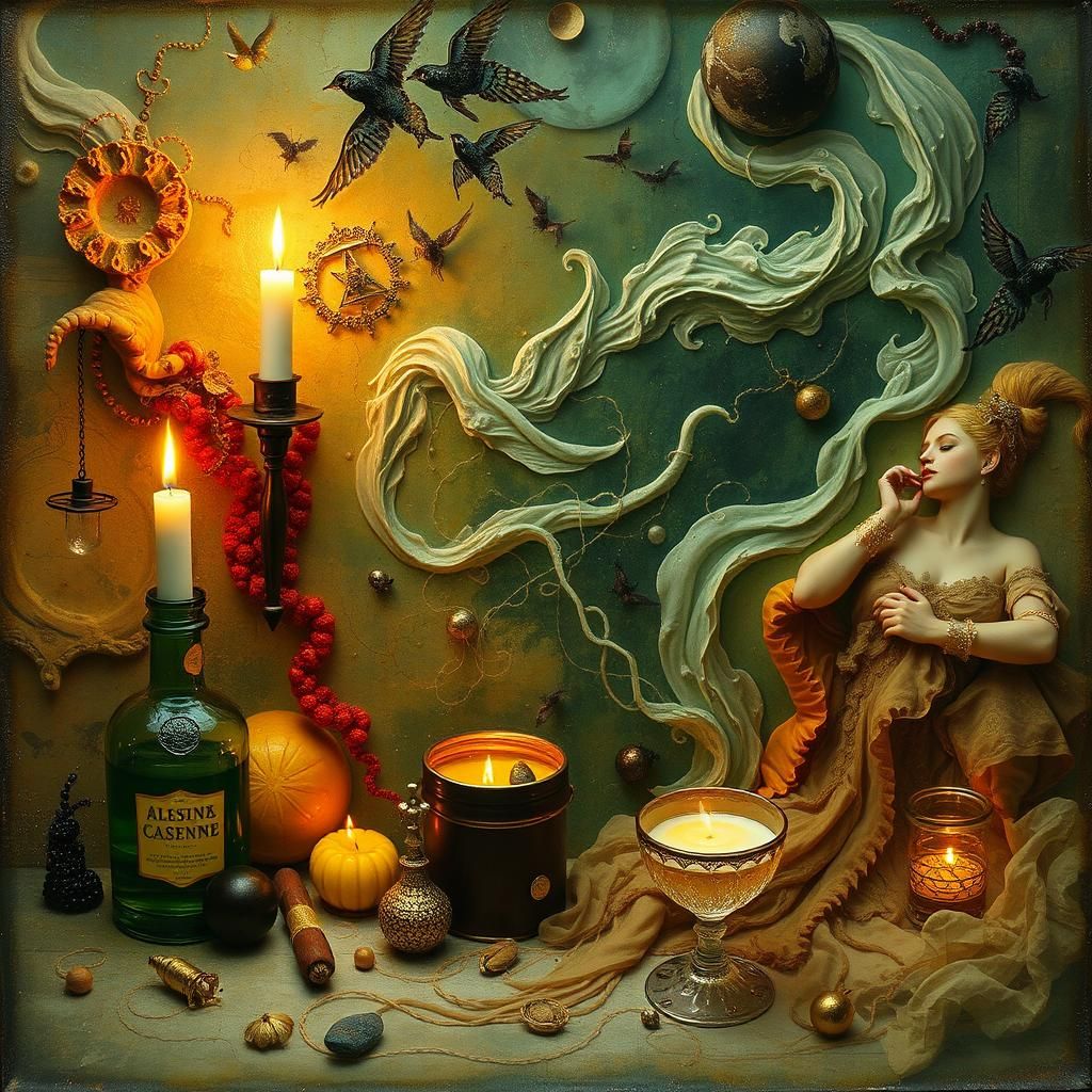 Encaustic Parallax Absinthe Dreams Alchemy   by @Angel