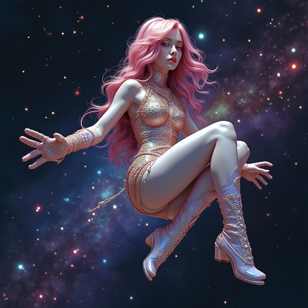 Galactic Goddess in Cosmic Splendor