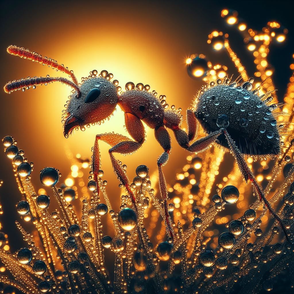 Macro photography of ant