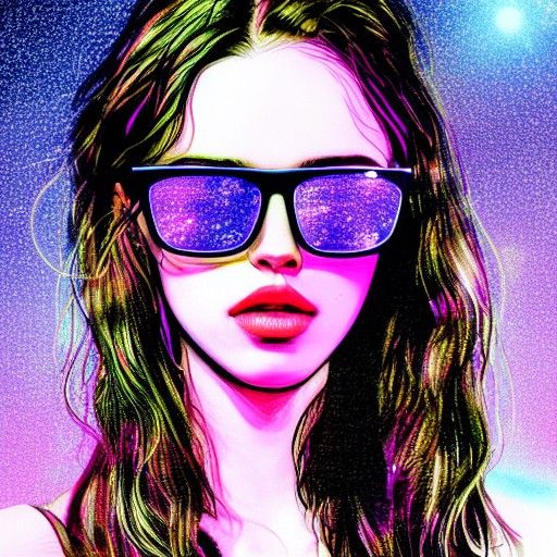 cosmic girl in sunglasses