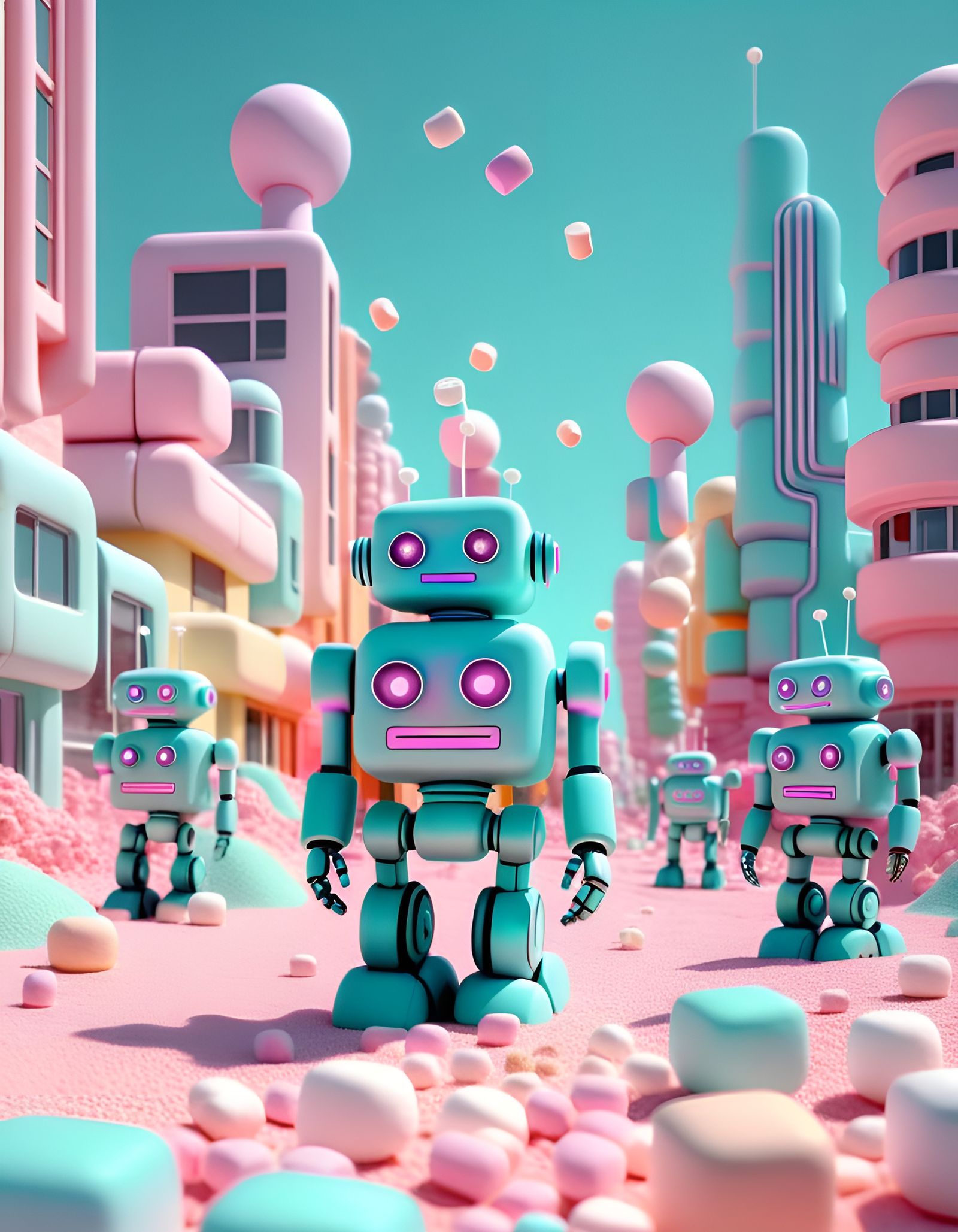 Marshmallow Bots  by @Dooboofay
