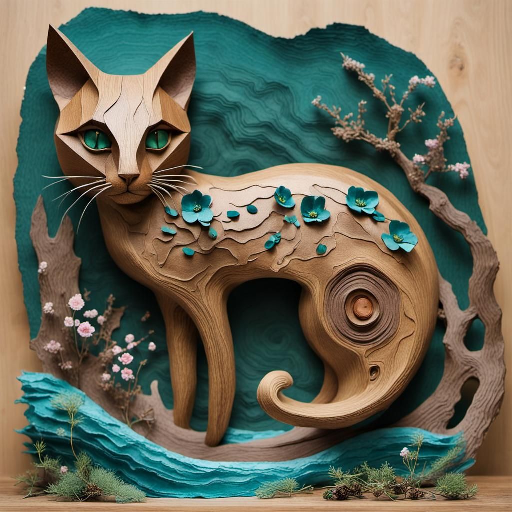 Cat and river  by @JinnB