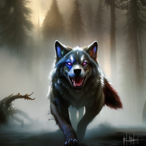 The little red riding hood - The wolf - AI Generated Artwork ...