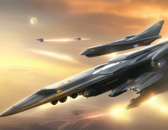 Photorealistic sci fi Aircraft Epic cinematic brilliant stunning ...