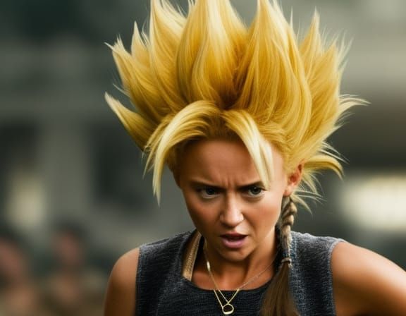 Realistic and Beautiful Super Sayayin female in a combat on ...