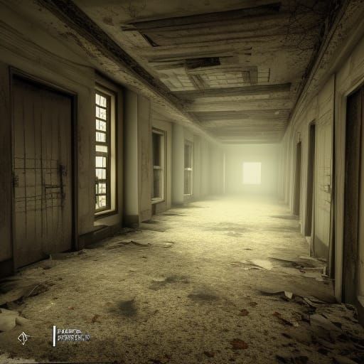 creepy abandoned backrooms esc hallway