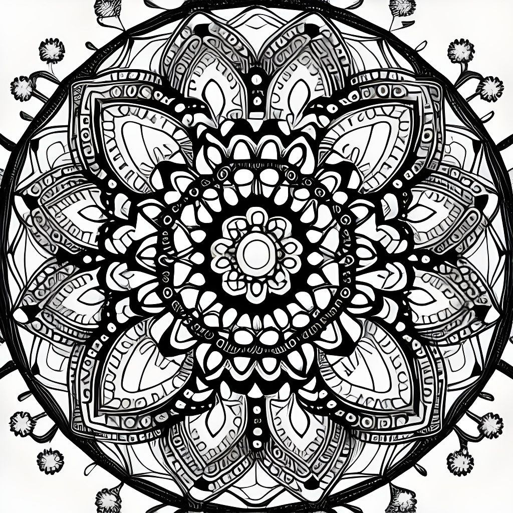 Mandala Art coloring page - AI Generated Artwork - NightCafe Creator