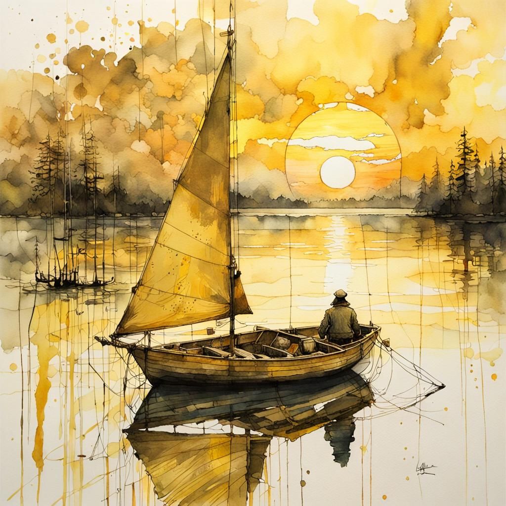 GOLD SHADES SUNSET SAILING  by @JustBubu