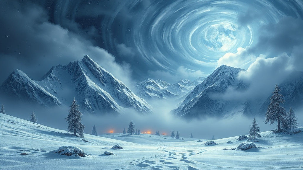 The snow glows white on the mountain tonight, Not a footprint to be seen...  by @SOMEONE