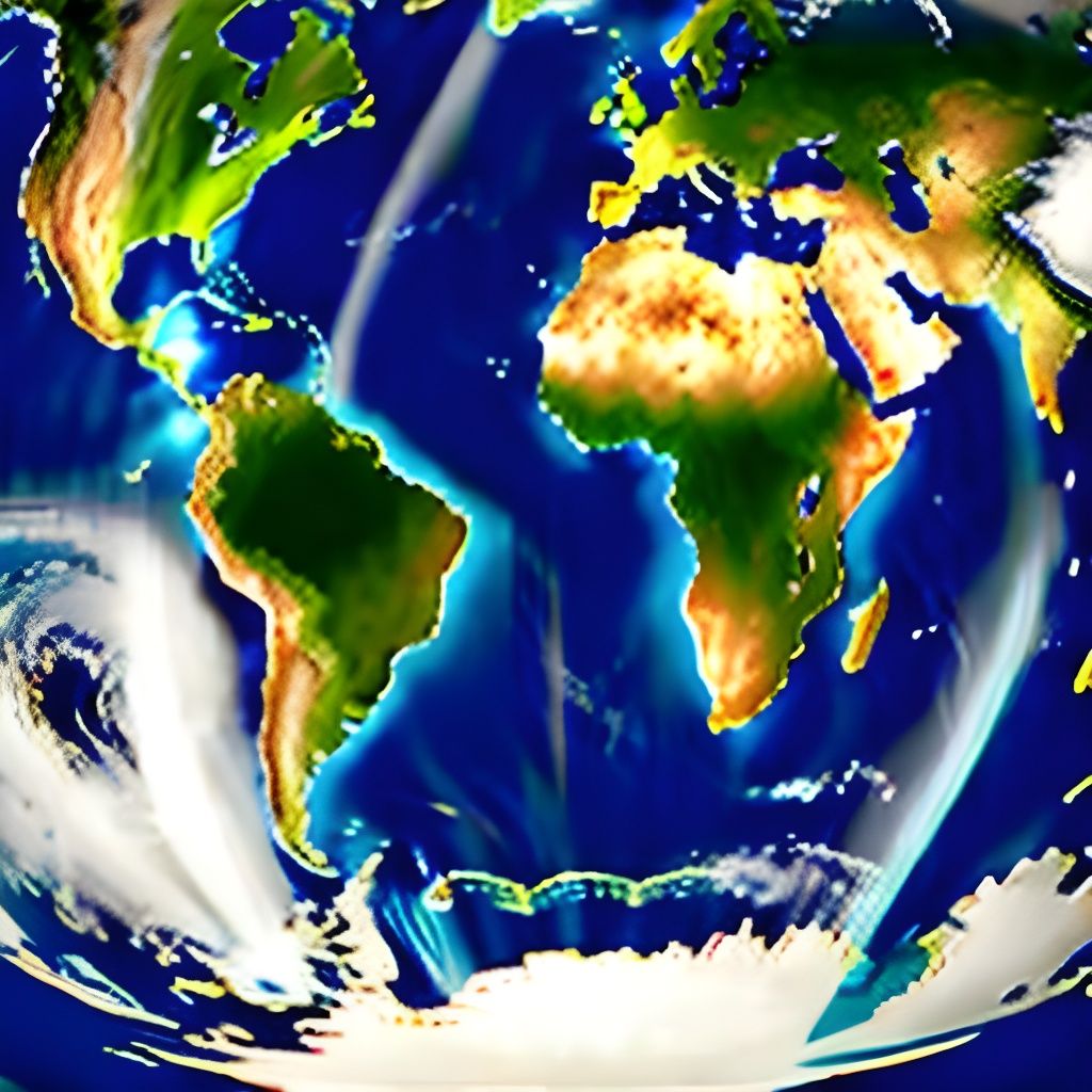 Lightning Bolt Over Earth From Space