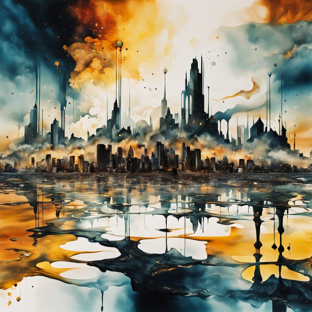 Abstract art form and a underexposed dystopian cityscape.  by @Joaquim