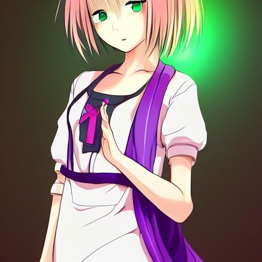 Adorable Anime Girl in Cell-Shaded Sci-Fi Style