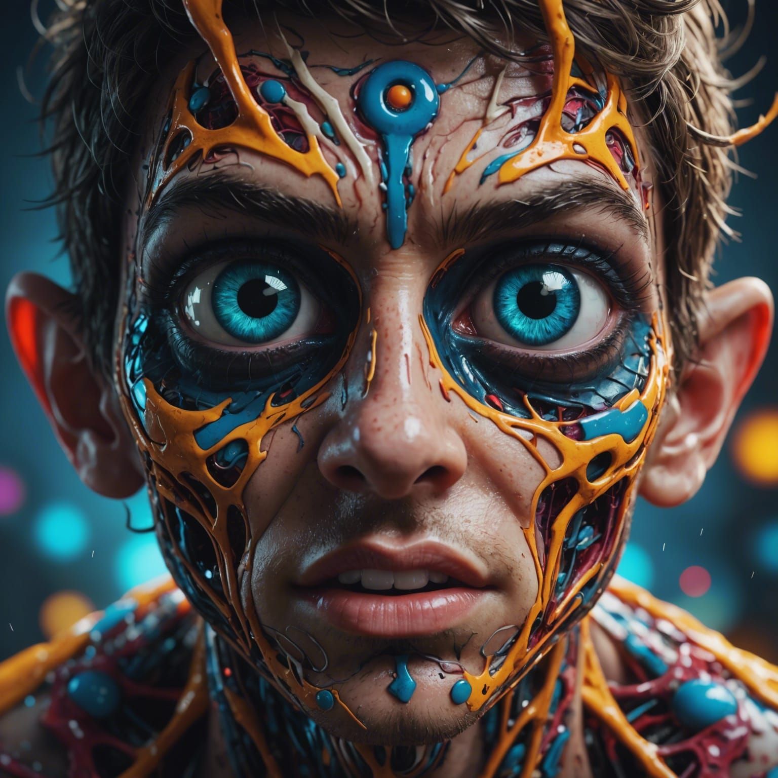 crazy world big deep eyes 64k Photorealistic Highly Detaille...