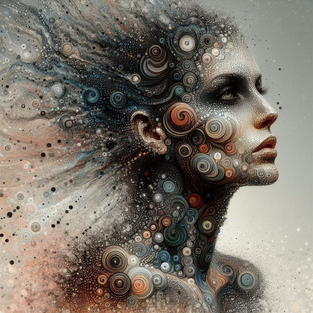 double exposure beautiful fantasy DALL-E 3 portrait landscap...