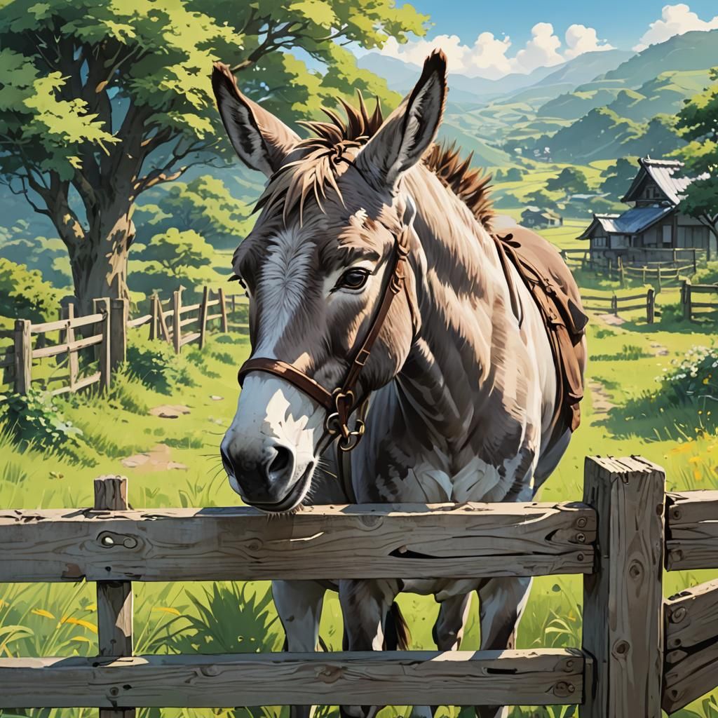 Donkey at the gate.   by @KLP-Magick