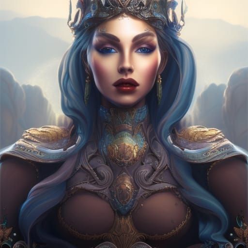 Queen, detailed matte painting, deep color, fantastic, intri...