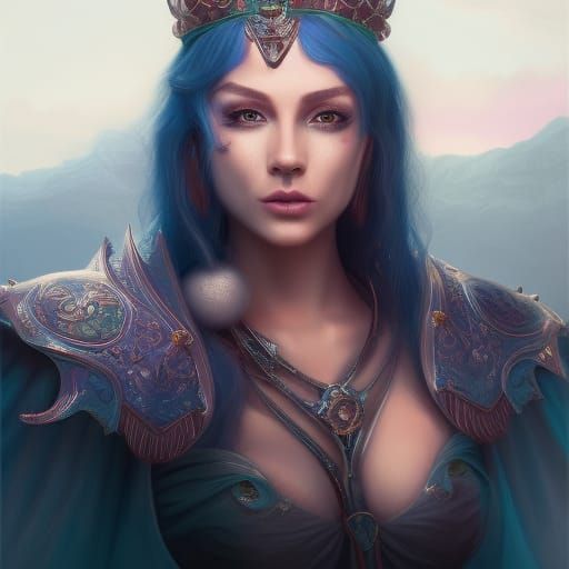 Queen, detailed matte painting, deep color, fantastic, intri...