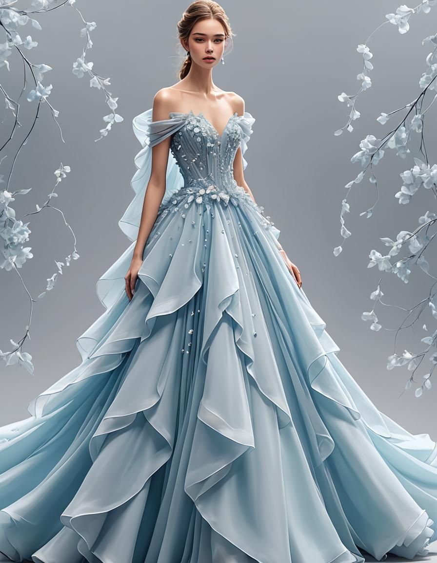 Cinderella inspired dress AI Generated Artwork NightCafe Creator